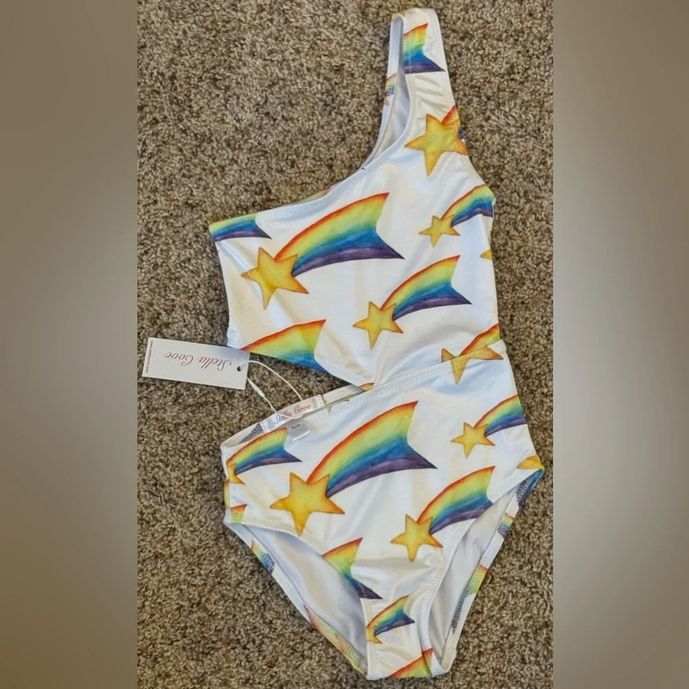 NWT and in Plastic Stella Cove Girls 4 yrs Shooting Stars Side Cut Swimsuit